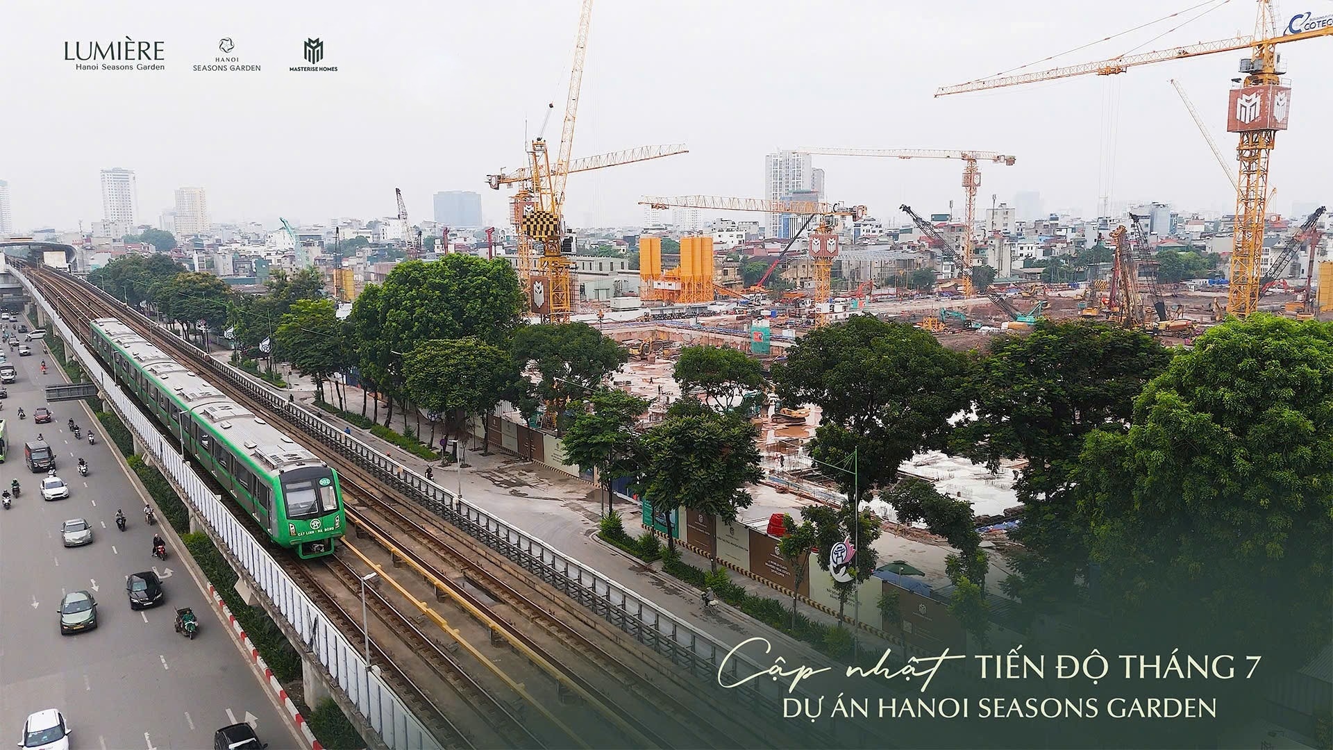 Ảnh thực tế công trường LUMIÈRE Hanoi Seasons Garden, cập nhật tiến độ tháng 7/2026